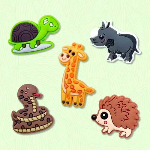 Miniatura 6 de Hedbitoyo 20 35 dijes de decoración de zapatos de animales de la selva para decoración de zuecos, animales de safari, sandalias, accesorios