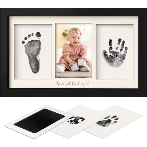 Kit de huellas de manos y pies sin tinta, para niño, niña, recuerdo de recién nacido - Almohadilla de tinta sin desorden para huella de mano de