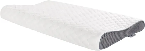 SUQ I OME Slim Sleeper-Thin Memory Foam Pillow, de perfil delgado y bajo, para dormir boca abajo, 23.6 x 13.7 x 2.4/1.9 pulgadas, firme