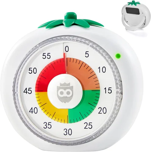 Miniatura 9 de Temporizador visual para niños, temporizador magnético de cuenta regresiva de 60 minutos para aula, oficina, cocina, con funcionamiento silencioso