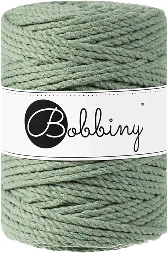 Miniatura 11 de Bobbiny Cordón de macramé XXL de 0.197 in y 3 capas (aguamarina), 108 yds/330 pies (100% algodón reciclado)