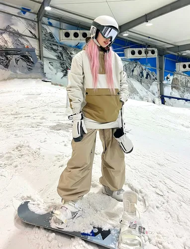 Miniatura 3 de GSOU SNOW - Chaqueta de esquí para mujer, abrigo de nieve, impermeable, cortavientos, chaqueta de snowboard, aislada, cálida, para invierno