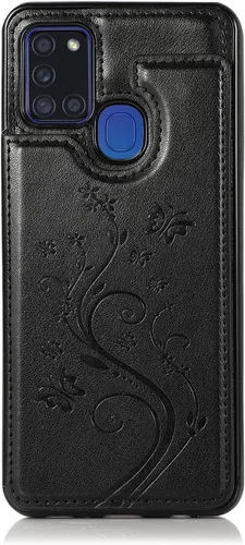 Miniatura 7 de Asuwish Funda de teléfono para Samsung Galaxy A21S con protector de pantalla de vidrio templado y tarjetero con soporte para tarjetero, accesorios