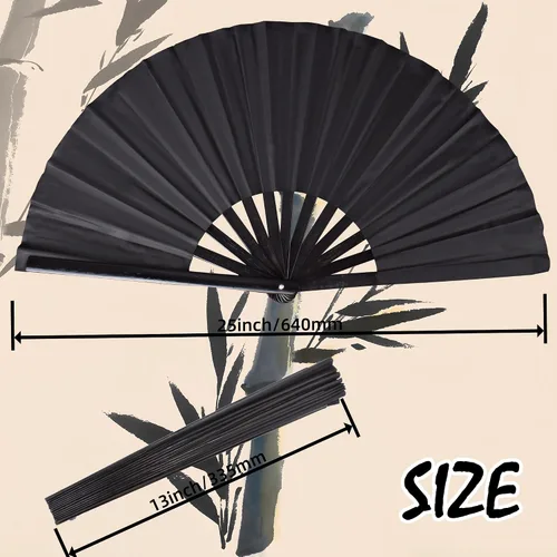Miniatura 6 de Ventilador de mano plegable con bambú para mujeres y hombres, ventilador de mano chino japonés de bambú para festivales, danza, regalo, actuación