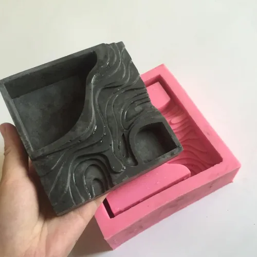 Miniatura 7 de Molde de maceta de hormigón – Molde de silicona para macetas suculentas – Molde de resina epoxi para cemento y arcilla – Portavelas