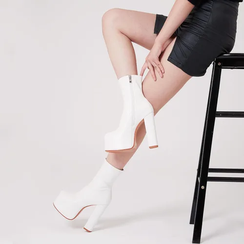 Miniatura 5 de Lovee Cosee Platform Boots for Women Chunky High Heel GoGo Boots Ankle Booties
