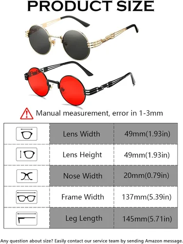 Miniatura 7 de DeBuff Gafas de sol retro redondas steampunk hippie