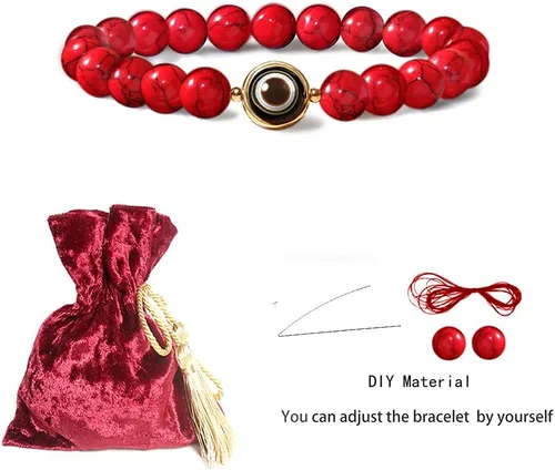 Miniatura 6 de L&C Feng Shui - Pulsera de obsidiana negra 0.315 pulgadas y 0.394 pulgadas para mujer y hombre, pulsera de cristal de obsidiana negra natural