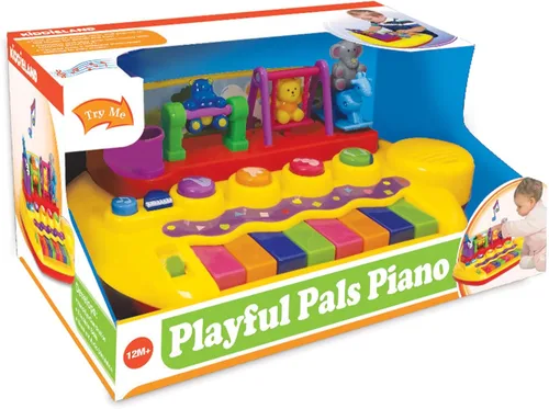 Miniatura 3 de Kiddieland Playful Pals Piano para niños pequeños, juguete musical colorido de 8 teclas con 5 sonidos de instrumentos, figuras de animales