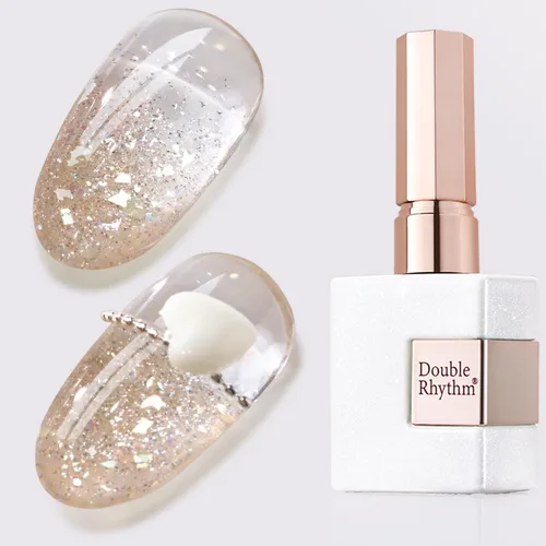 Miniatura 59 de Double Rhythm Esmalte de gel con purpurina de nieve de 0.5 fl oz, color holográfico reflectante para arte de uñas, salón de manicura y bricolaje