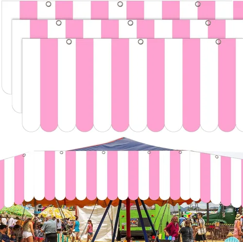 Miniatura 12 de Preboun 3 piezas de decoración de toldo de carnaval, tienda de campaña de circo, decoraciones colgantes de carnaval, pancarta de concesión, toldo