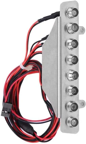 Barra de luz LED para automóvil a control remoto, 8 LED blanco brillante y rojo para mayor visibilidad nocturna RC camión barra de luz con luz