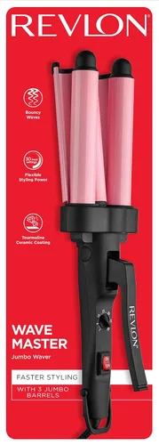 Miniatura 7 de Revlon Ondulador de pelo jumbo de 3 barriles Ondas de aspecto natural de larga duración, (rosa)