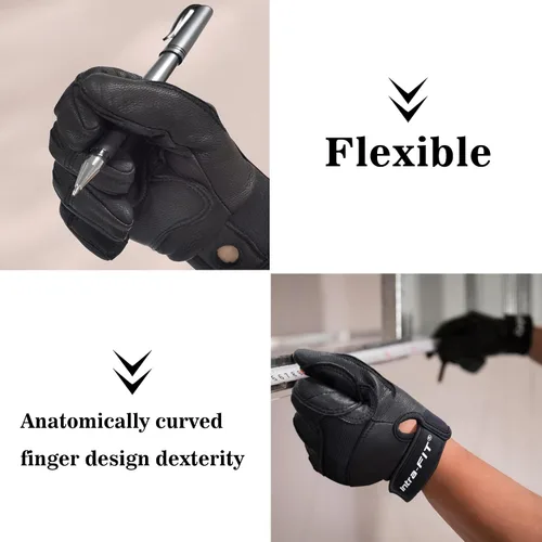 Miniatura 4 de Goatskin Climbing Gloves, Rescue & Rock Durable Grip for Rappelling, Tree, Wall, and Mountain Climbing