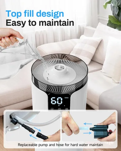 Miniatura 7 de Lacidoll Humidificador inteligente de 16 litros para habitación grande, humidificador para toda la casa para el hogar, 1500 pies cuadrados