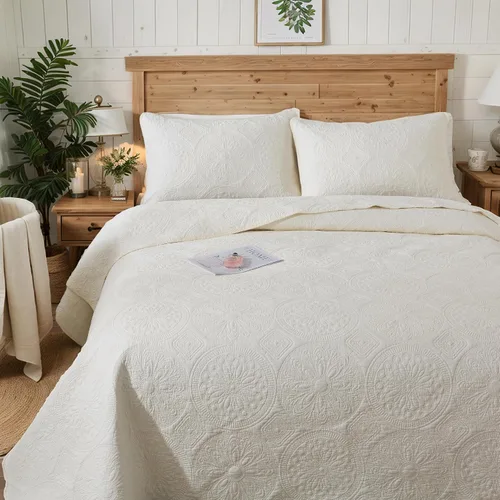 Miniatura 13 de Brandream Juego de ropa de cama de algodón de 3 piezas de 3 piezas con diseño de diamantes beige terroso, moderno, bohemio, chic y minimalista