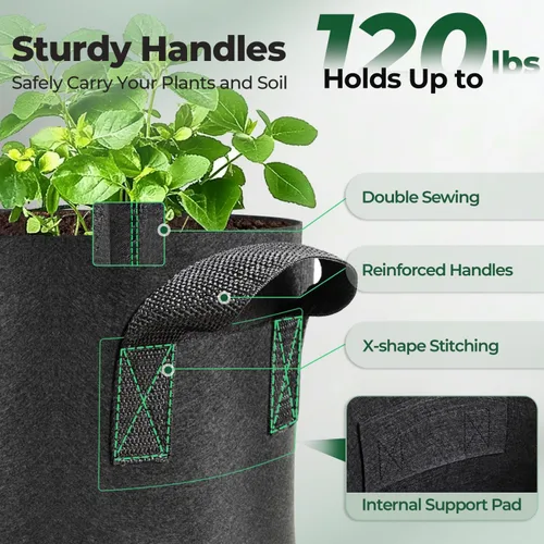 Miniatura 4 de T4U Bolsas de cultivo de 10 galones, macetas de tela para plantas, macetas de patatas, bolsas de jardín para cultivar verduras, bolsas de cultivo