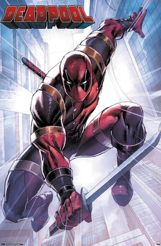 Miniatura 12 de Trends International Marvel Comics Deadpool - Póster de pared de ataque, 22.375 x 34 pulgadas, versión enmarcada en negro Versión con marco negro