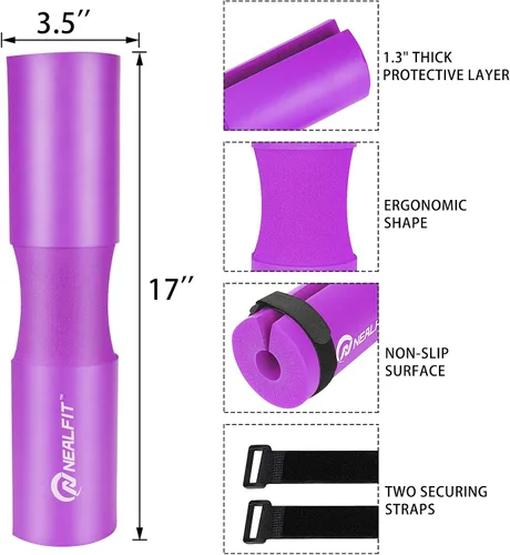 Miniatura 2 de NEALFIT Almohadilla para Barra de Pesos para Sentadillas—Almohadilla para Barra de Pesos—Ideal para Levantamiento de Pesas, Estocadas y Empujes