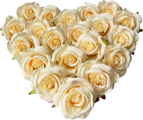 Miniatura 20 de Cabezales de rosas artificiales de 3.5 pulgadas, 20 unidades, rosas rosas claras de aspecto real para boda, decoración del hogar, manualidades, Rosa