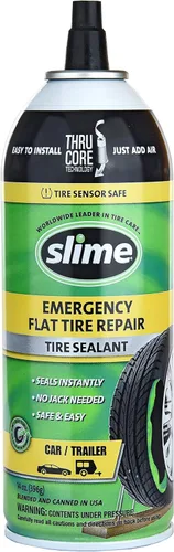 Slime 60186 Sellador de reparación de pinchazos de neumáticos planos, reparación de emergencia para vehículos de carretera, adecuado para