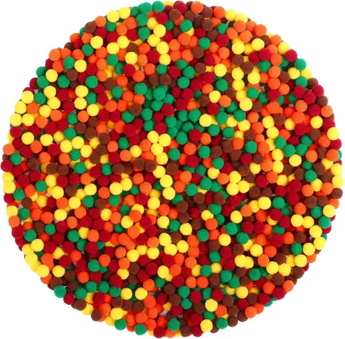 Miniatura 8 de Tegeme 2000 pompones de otoño de 0.39 pulgadas (0.4 in), color naranja y marrón, bolas peludas para manualidades, manualidades, decoración de fiesta
