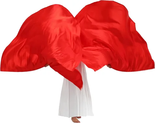 Miniatura 8 de Wuchieal 74" x 55" Banderas de adoración grandes de semicírculo suave, bandera de alabanza de semicírculo de satén con varillas escalables 1 pares