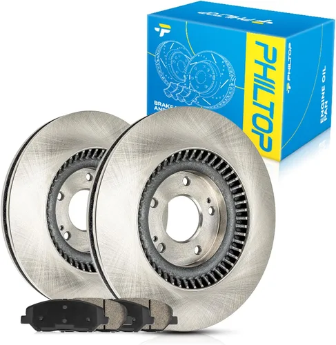 Miniatura 120 de PHILTOP Juego de rotores de freno de disco trasero y pastillas de freno de cerámica para Nissan 2002-2023 Altima, Nissan 2007-2019 Sentra, Nissan