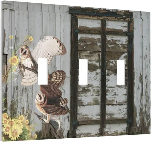 Miniatura 60 de Cubierta de Interruptor de Luz de 1 Gang con Escena de Flores de Grecia Mediterránea, Dispositivo Individual Basculante/GFCI, Placa Decorativa