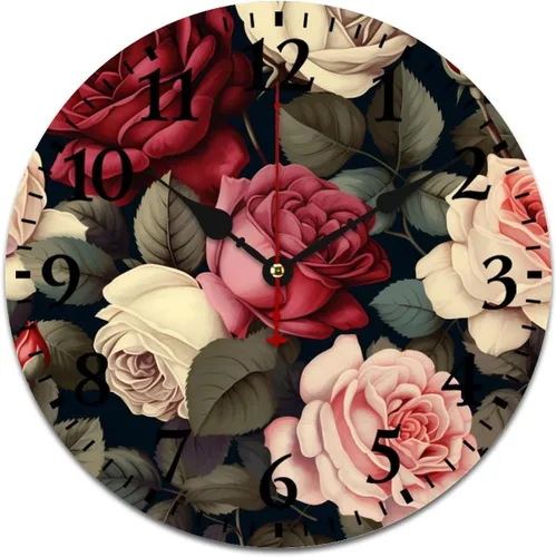 Miniatura 14 de Reloj de pared de madera de 10 pulgadas, acuarela, rústico, eucalipto, reloj de pared de madera rústica, cuarzo, sin tictac, número arábigo, hoja