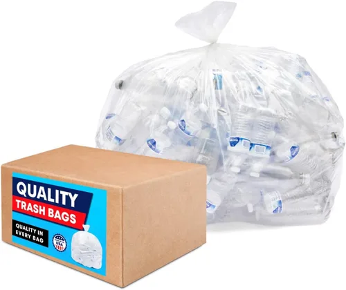 Miniatura 6 de Tasker Bolsas de basura de 30 a 33 galones resistentes (valor 100/bolsas con lazos) bolsas de basura grandes de plástico transparente