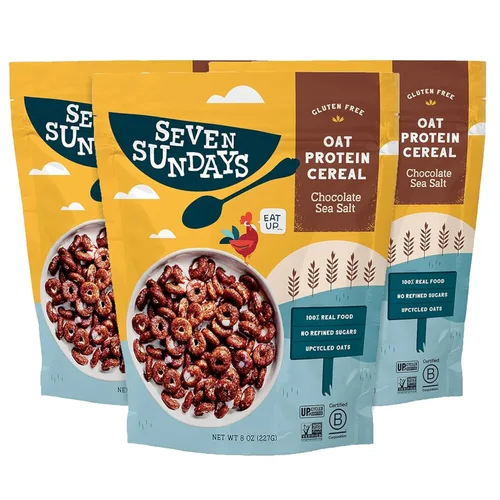 Miniatura 8 de Seven Sundays Cereal de Proteína de Avena, Maple Canela, Bolsa de 8 Oz (Paquete de 3), Sin Gluten, 5g de Proteína Reciclada, 0g de Azúcar Refinado