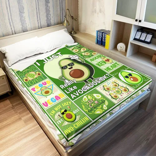 Miniatura 3 de Manta de aguacate, citas divertidas de Friut vegano, manta de forro polar suave y acogedora para sofá cama, 40 x 50 pulgadas