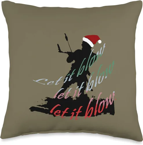 Kitesurf Gifts and Surf Lover Tees by taiche Kitesurfing Festive Christmas Vacation Novelty Vector Throw Pillow, 16x16, Multicolor