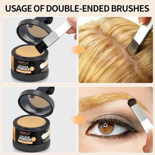 Miniatura 8 de Polvo de cobertura de raíces en polvo para mujeres, tinte de cabello para retoque de raíces para puntos calvos, cejas, línea de barba, fibras