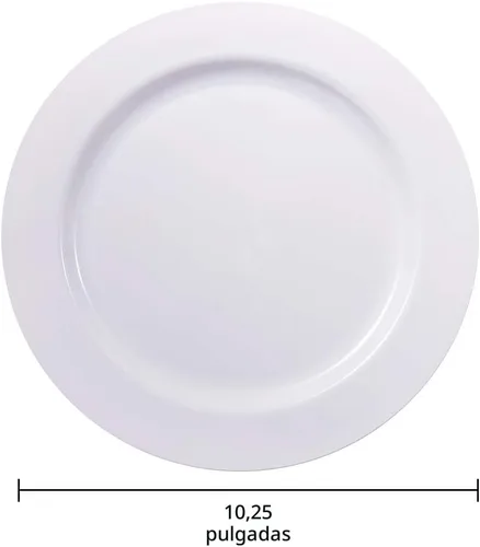 Miniatura 2 de Platos de plástico BUCLA, cuadrados y negros con borde dorado, 6 pulgadas, platos desechables para tartas de 6 pulgadas, para bodas, fiestas Blanco