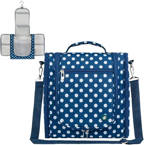 Miniatura 12 de PAVILIA - Bolsa de aseo para viaje para mujeres y hombres, organizador cosmético colgante, bolsa de maquillaje resistente al agua para accesorios