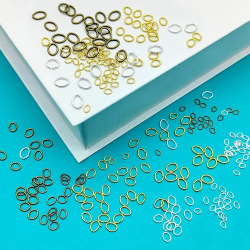Miniatura 4 de 1200 anillos de salto para hacer joyas, anillos abiertos, conectores de joyería para aretes, pulseras, collares, bricolaje (oro, plata, cian antiguo)
