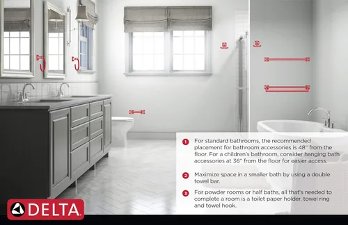 Miniatura 3 de Delta Dansant 135241 - Gancho para toallas, gancho para bata, toallero de níquel satinado para baño, accesorios de baño, 2.4 x 2.9 x 4.8 pulgadas