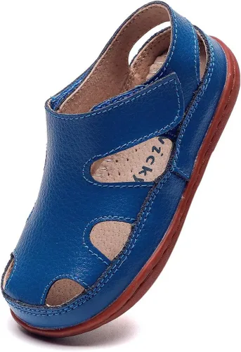 DADAWEN - Sandalias de pescador con correa de cuero para niña y niño (bebé, niño pequeño, niño grande)