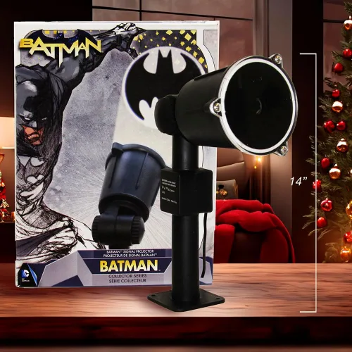 Miniatura 10 de Kurt Adler Proyector de señal de murciélago Batman de 14 pulgadas, color negro