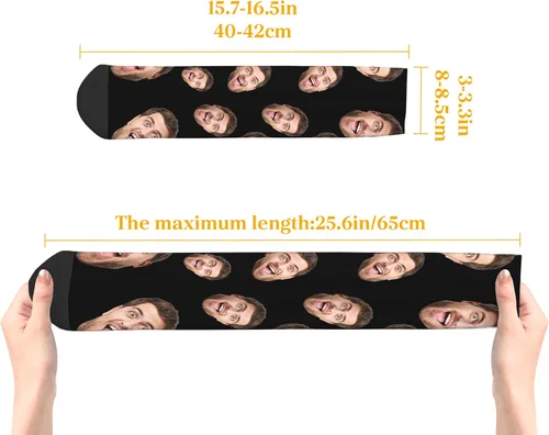 Miniatura 2 de heigudan Calcetines de cara personalizados, calcetines divertidos con caras para hombres, mujeres, amantes de los perros y gatos, regalos