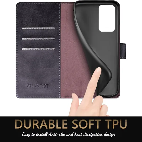 Miniatura 6 de SUANPOT Funda tipo cartera para Samsung Galaxy A03S 【Bloqueo RFID】 Titular de la tarjeta de crédito, Libro de folio con tapa Funda de cuero PU