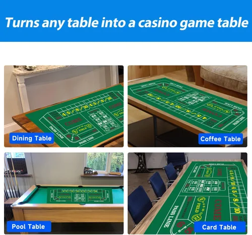 Miniatura 4 de GSE Games & Sports Expert 36" x 72" Casino Layout Felt, Professional Casino Tabletop Mat for Parties, Casino Poker Game Night