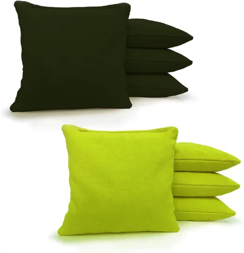 Miniatura 112 de 8 bolsas estándar de cornhole de tela de pato reglamentarias rellenas de maíz Blanco/Rojo