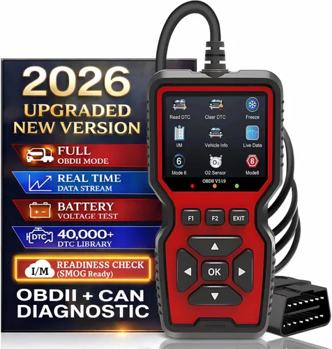 Escáner profesional OBD2 V519 - Lector de código OBDII + CAN actualizado 2026, datos en vivo, prueba de batería, biblioteca de más de 40000 DTC,
