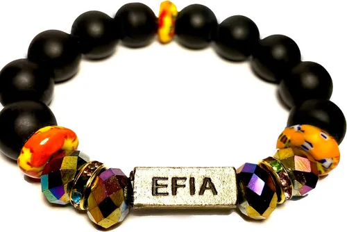 Miniatura 33 de Pulseras africanas tradicionales con nombre nacido en el día para mujeres de Ghana, materiales naturales, ajuste cómodo y holgado