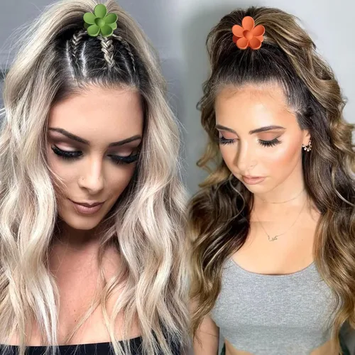 Miniatura 3 de Palksky Pinzas pequeñas para el cabello de flores para mujeres y niñas, 10 piezas de cabello delgado y grueso medio, pinzas de mandíbula de 1.35
