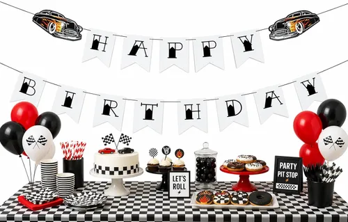 Miniatura 5 de Cartel de feliz cumpleaños clásico premontado, decoración de fiesta de cumpleaños, decoración de fiesta de cumpleaños de Hot Rod - Cartel clásico