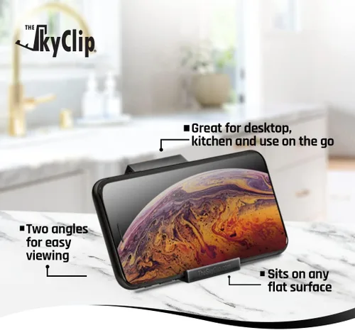 Miniatura 4 de The SkyClip Soporte de mesa para teléfono celular de avión para la parte trasera del asiento y soporte resistente para teléfono, compatible
